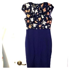 Navy Blue Floral Dress